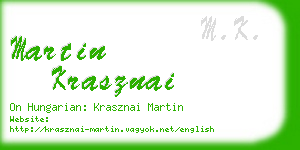 martin krasznai business card